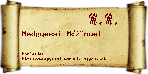 Medgyessi Mánuel névjegykártya